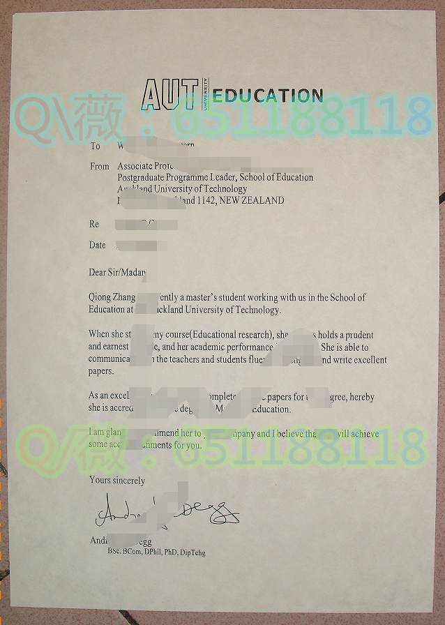 奥克兰理工大学老师推荐信.png